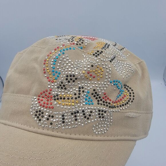 Women's Hat, Cap One Size Fits Most, Tan, Bejeweled, Brand New Mens - Picture 2 of 7